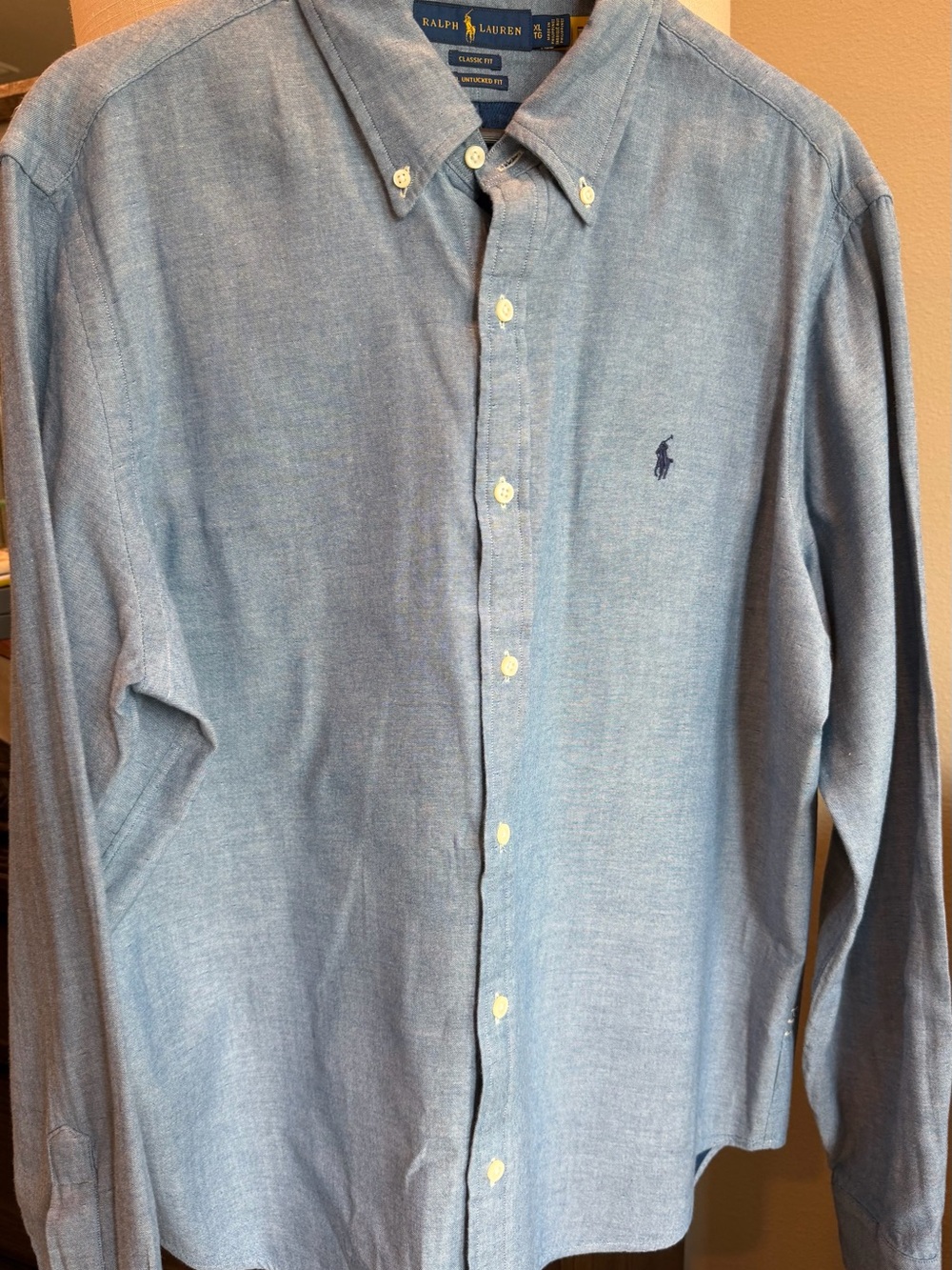 Ralph Lauren Light Blue Oxford Button-Down Shirt with Navy Pony
